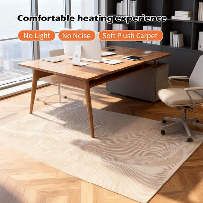 Electric Heated Carpet 35x55in Soft Plush Heating Rug 450W CX | Instant Warmth in 30s, 60 Heat Levels 12h Timer, Energy Efficient Safety Protection Ideal for Home Office Playroom 120V