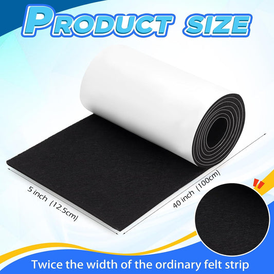 Felt Furniture Pads, 40x5 inch Self Adhesive Felt Tape, Cuttable Heavy Duty Felts Strip Roll for Protecting Hardwood Floors No Scratches