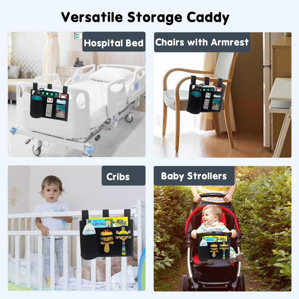 Bedside Storage Caddy, Bunk Bed Storage Bag, Hanging Bedside Organizer