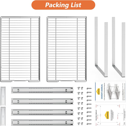 ROOMTEC Pull Out Cabinet Organizer, Pull Out Shelves 5½" W x 21½" D, Heavy Duty Cabinet Drawers Slide Out Kitchen Organizers Storage Shelf
