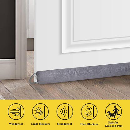 fowong 32" Door Draft Stopper, Weighted Under Door Noise Stopper, Oatmeal | Weighted Fabric Blocks Drafts, Dust & Light, Great for Interior Doors to Help Reduce Noise and Improve Comfort