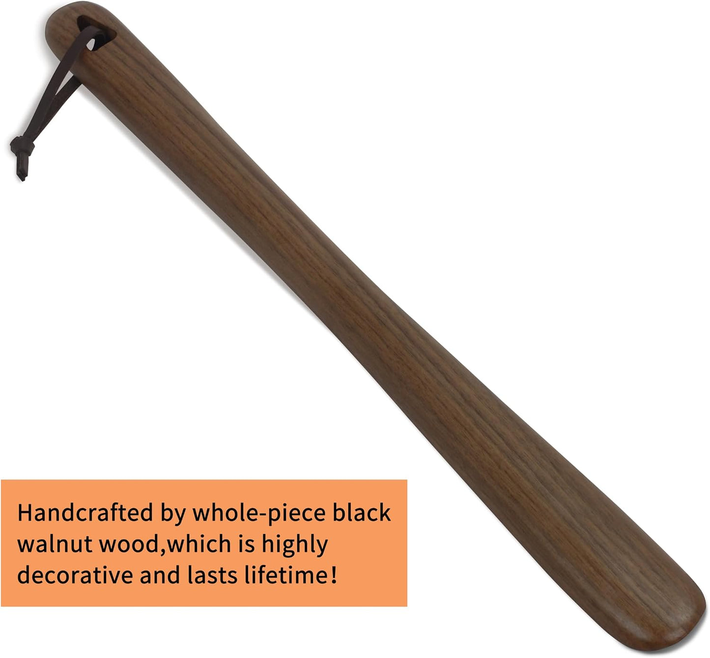 Luxdecor Long Handled Wooden Shoehorns-24in Wooden Long Handle Shoe Horn for Seinors Men Boot Jack Shoe Helper for Women