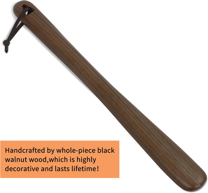 Luxdecor Long Handled Wooden Shoehorns-24in Wooden Long Handle Shoe Horn for Seinors Men Boot Jack Shoe Helper for Women