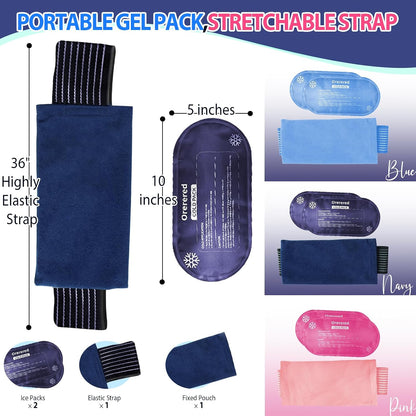 Ice Packs for Injuries Reusable Knee Gel Ice Pack Wrap for Swelling Black