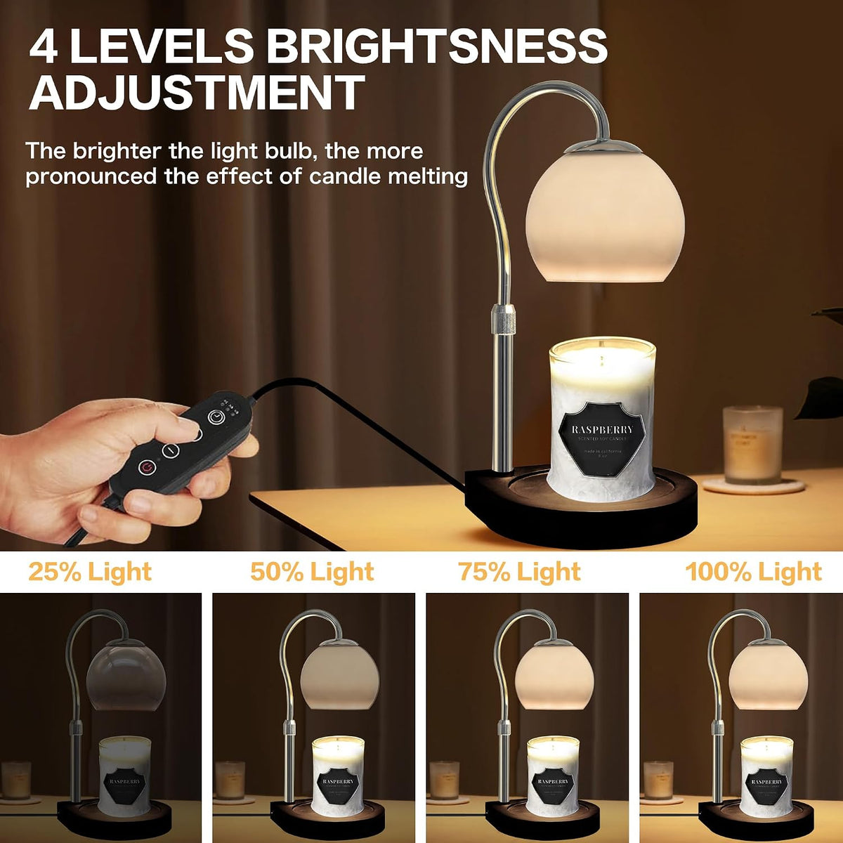 Candle Warmer Lamp with Timer 2H/4H/8H, Adjustable Height, Ocean