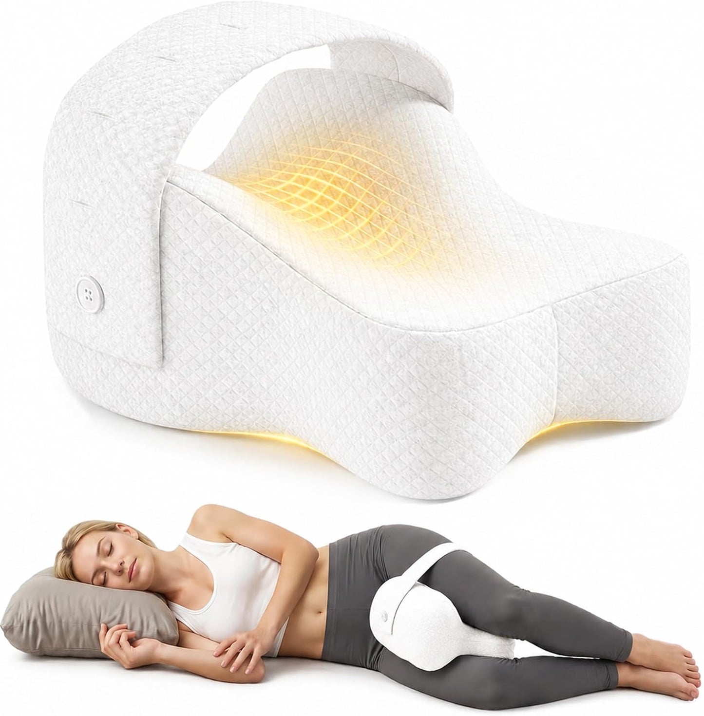 Knee Pillow for Side Sleepers, Alignment Pillow for Side Sleepers, Relief Hip & Sciatica Pain, Nourial Pillow Between Legs for Pregnant Women and Seniors (Grey)