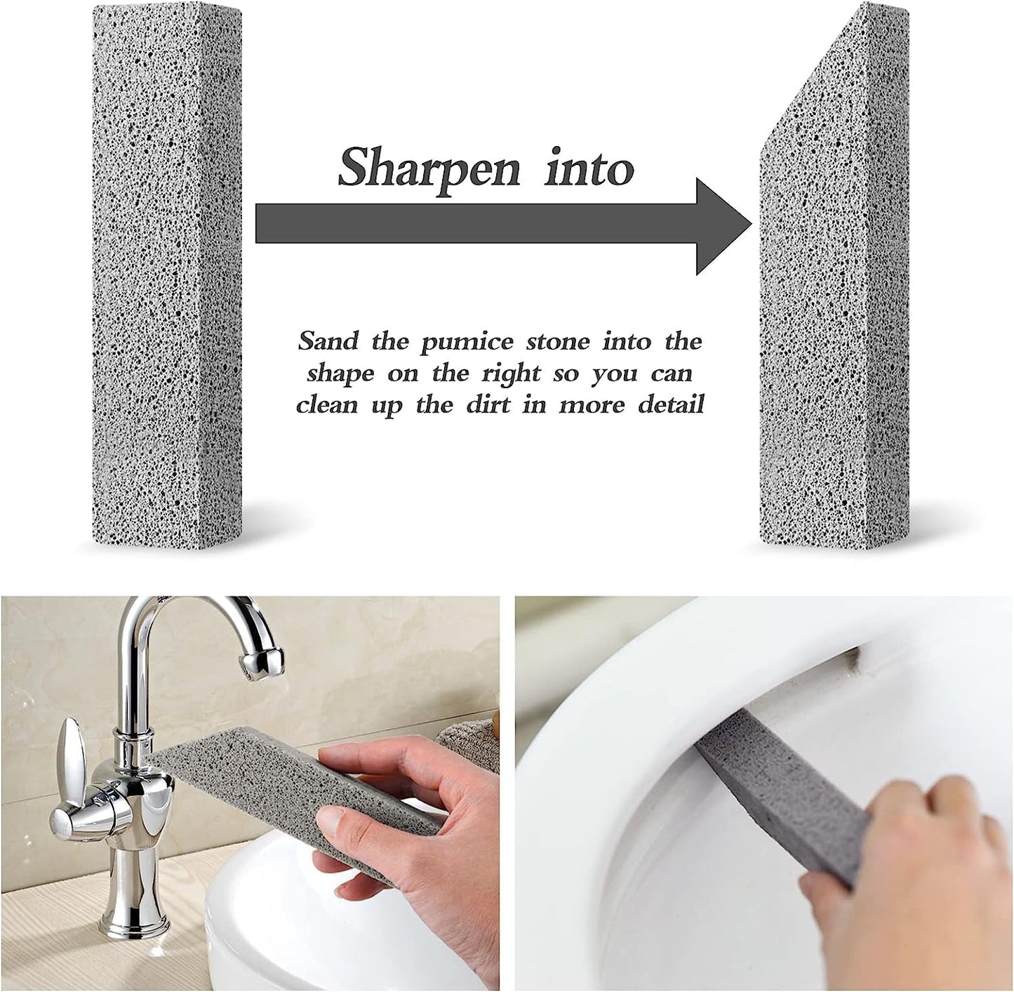 6 Pack Pumice Stone for Toilet Cleaning, Hard Water Rings & Stains | Bowl Stick,Powerfully Cleans Hard Water Rings, Calcium Buildup & Stains, Suitable for Cleaning Toilet, Bathtubs