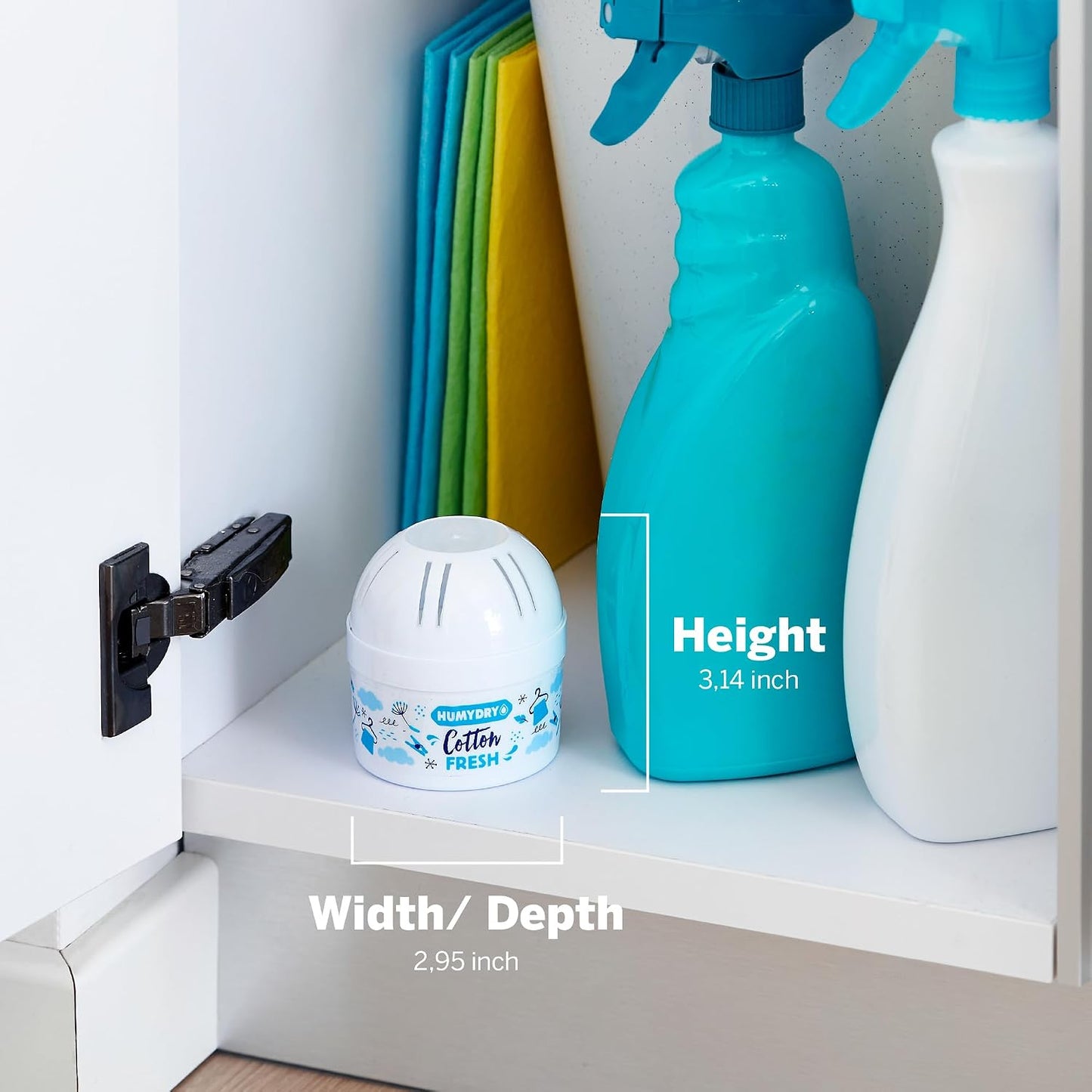 HUMYDRY Moisture Absorber Device, Mini 12-Pack,12.6oz, Green Apple Scent | 2-in-1 Moisture Absorber, Air Freshener Device, Dual-Function, Closets, Bathrooms, Small Spaces, Each Mini Lasts 4 to 6 Weeks