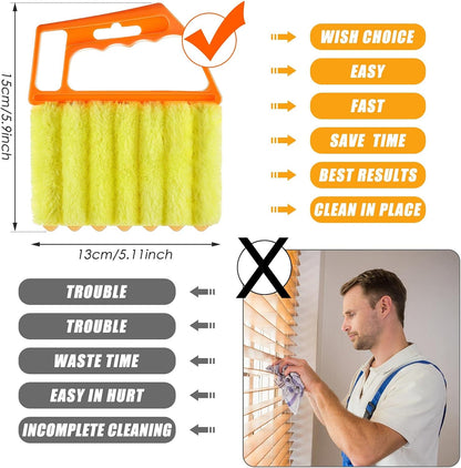 Geiserailie 2 Pcs Window Venetian Blind Cleaner Duster Tool Washable 7 Fingers Dusting Cleaner and Air Vent Shutter Brush Blinds Air Conditioner Fan Duster Dirt Housekeeping Tool (2 Color)