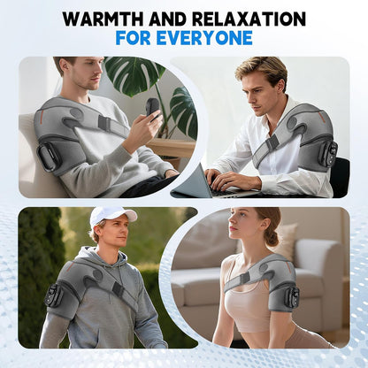 Cordless Shoulder Massager with Heat and Vibration, 3 Heat & 3 Vibration