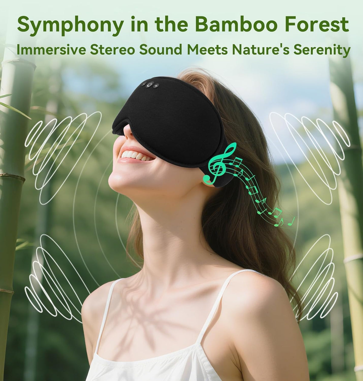 LC-dolida Bamboo Cotton Bluetooth Sleep Mask, 2 in 1 3D Soft Sleep Mask with Sleep Headphones, Sleep Eye Mask with Timming Setting, Blackout Sleeping Mask for Side Sleepers, Women Men, Navy
