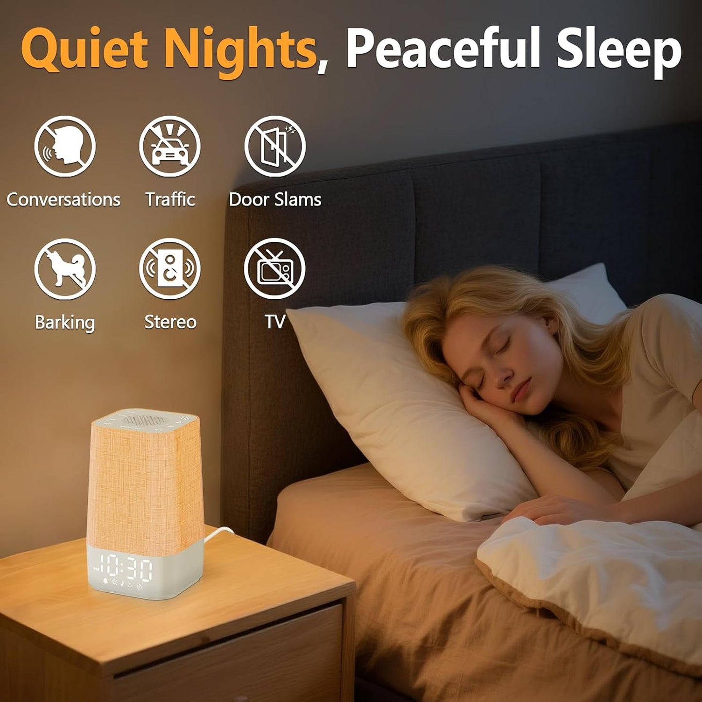 10-60 Mins Simulated Sunrise Alarm Clock: Gentle Wake Up Light for Bedroom | Adjustable Brightness 32-Level Volume Bright & Loud Enough for Dark Morning - White Noise Machine with 30 Smoothing Sounds