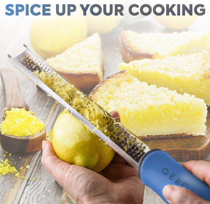 Stainless Steel Lemon Zester with Handle, Citrus Zester Grater for Cheese