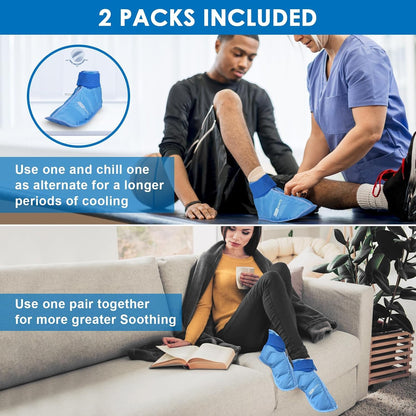 ComfiTECH Foot Ice Pack Wrap for Feet, Cooling Boot for Ankle, Cold Heel Pad for Plantar, Medium | Cold Heel Pad for Plantar, Reusable Cold Gel Relieves Plantar Fasciitis Soreness