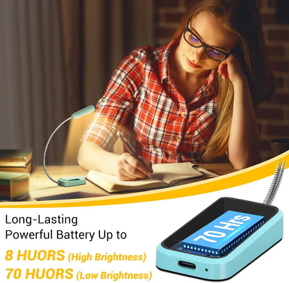 2 Pack Rechargeable Book Lights for Reading in Bed, Eye-Caring Clip-On Reading Lights with 3 Color Temperatures & 3 Brightness Levels, Lightweight Book Light for Night Reading, Kids, Study