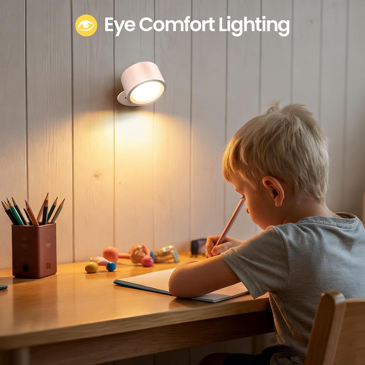 Wall Mounted Lamp, Battery Operated Wall Lights, Wood