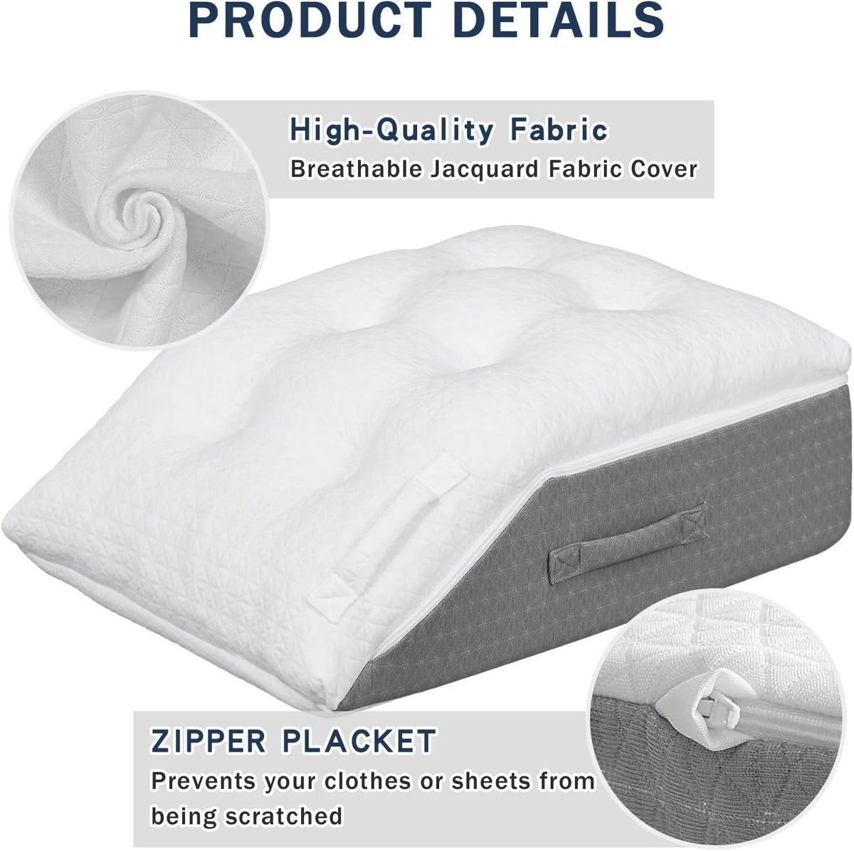 baibu Memory Foam Leg Elevation Pillow, Dual-Layer Patent Design Support Pillow to Raise Feet for Circulation, Leg Wedge Pillow for Sleeping, Knee Pillow for Knee Hip Ankle Pain Relief, 1PC
