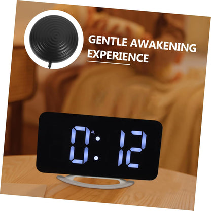 Garneck Digital Vibrating Bed Shaker Alarm Clock with Large RGB Mirror Display for Heavy Sleepers, Dual Electronic Time, Bedroom and Office Use, Battery Not Included