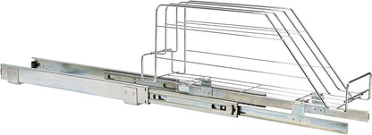 Household Essentials Glidez Multipurpose Chrome-Plated Steel Pull-Out/Slide-Out Storage Organizer for Cookware and Bakeware - 2-Tier Design - Fits Standard Size Cabinet or Shelf, Chrome