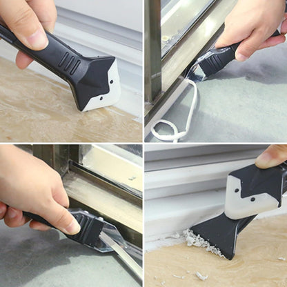 3 in 1 Silicone Caulking Tool Kit-Caulk Remover Tool with 4 Angle Scrapers,Grout Removal Tool,Caulking Finger,Glass Adhesive Angle Scraper for Bathroom Flooring,Kitchen,Window,Sink Joint,Frames Seal