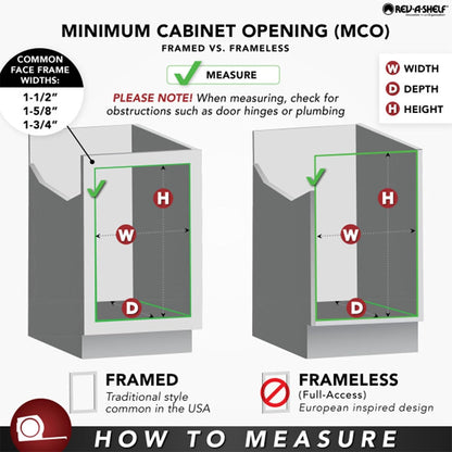 Rev-A-Shelf Pullout Kitchen Cabinet Organizer, Min Cabinet Opening 5.5" W | 5" W Slide Out Pantry Spice or Utensil Storage Rack with Adjustable Shelves for Base Cabinet Organization, 448-BC-5C