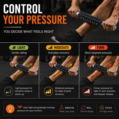 Muscle Roller Stick for Muscle Recovery, Double Row Massage Roller