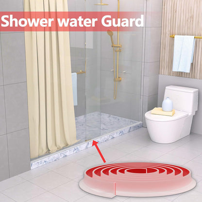 Raycity Silicone Shower Threshold Water Dam Barrier, 39 Inch, Clear | Self-Adhesive Glass Shower Door Bootom Seal Strip, Shower Water Guard Blocker for Walk in Bathroom, Kitchen