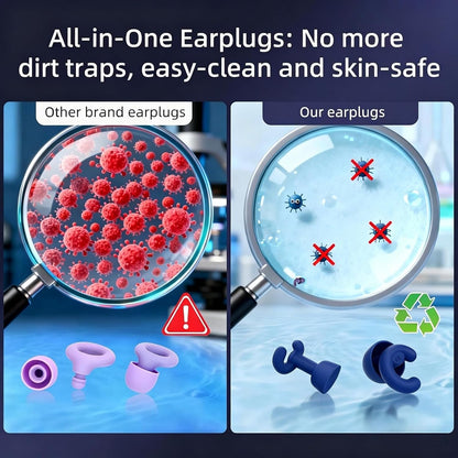 Noise Cancelling Ear Plugs Sleep 50dB NRR Side Sleep Small Ear | ultra soft silicone, reusable one-piece design, 4 sizes included, portable case
