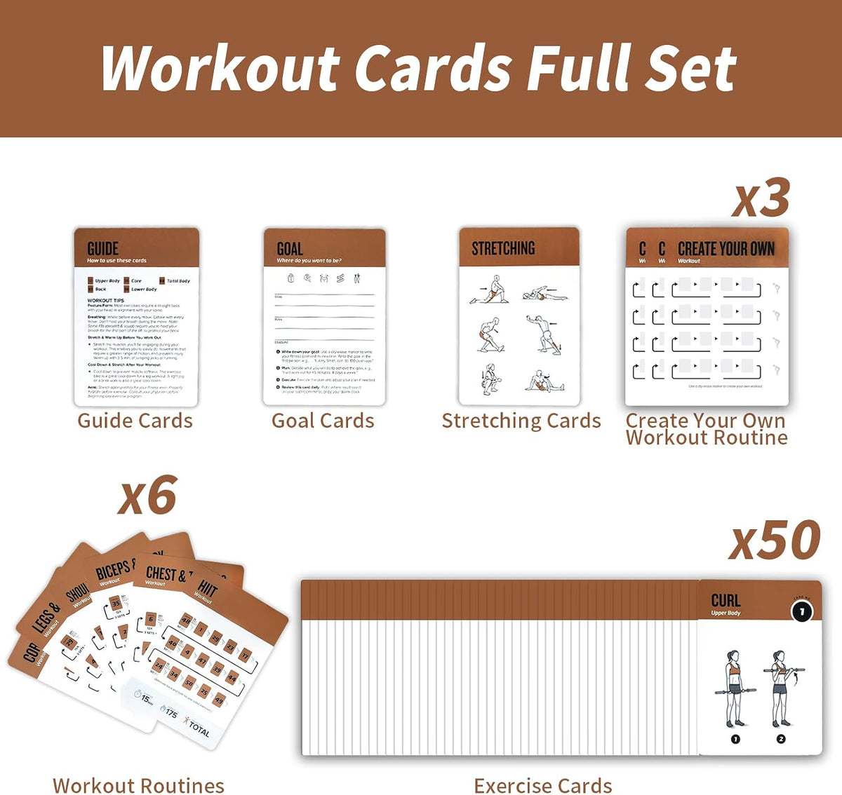 Half Balance Ball Workout Cards, 62 Exercises Cards Deck Large Size 5" x 3.5" Fitness Cards for Women & Men, Beginner Fitness Guide to Training Exercises at Home or Gym