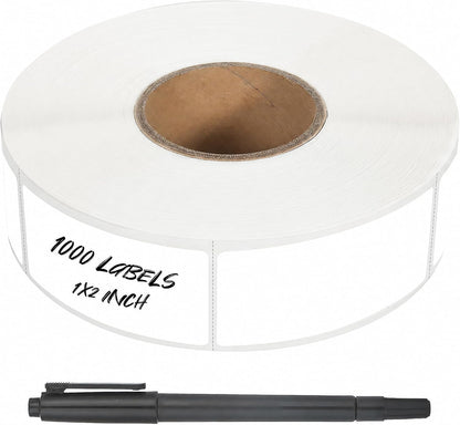 1000 Pcs Removable Food Labels Stickers with Perforation Line, 1" x 2" | For Storage Bins, Jars, Waterproof & Oil Resistant, Freezer Labels, Bottle Labels Easy Peel Off, Labels for Food Containers