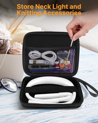 Neck Reading Light Book Lovers Gifts, Rechargeable 80Hrs Eye-friendly 3 Colors & Stepless Dimming Book Light for Reading, Christmas Stocking Stuffers for Men Women Camping Knitting Crochet Accessories