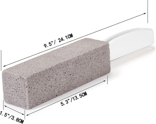 3 Pack Pumice Stone for Toilet Bowl Cleaning with Handle, Scouring Stick Remove Toilet Bowl Hard Water Rings, Calcium Buildup and Rust for Cleaning Toilet, Bathroom, Kitchen Sink, Grill (Gray)