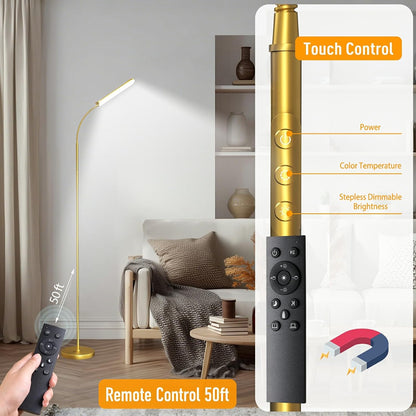 marctronic Floor Lamp, 18W 1800LM Super Bright LED Floor Lamp with Remote & Works with Smart Plug, Dimmable Timing Eye Caring Reading Lamps Floor Standing for Living Room Bedroom Office