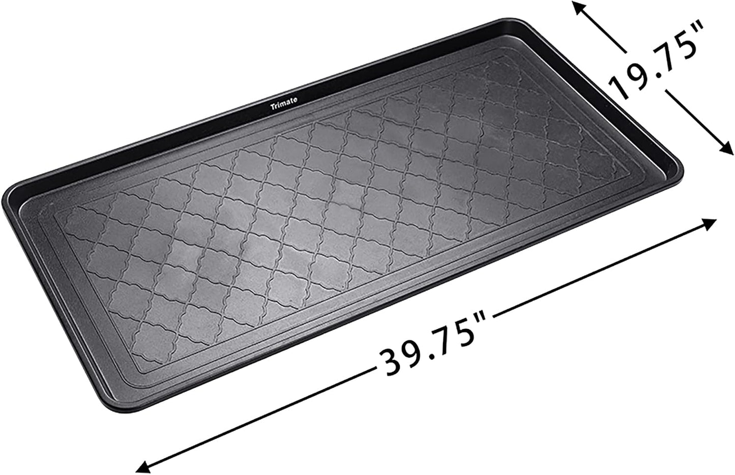 All Weather Boot Tray Extra Large 40"x20" - Brown Plastic Shoe Mat | Multi-purpose mudroom entryway tray with 1.25" raised edges - fits shoes, pet bowls & plants - 100% recycled polypropylene