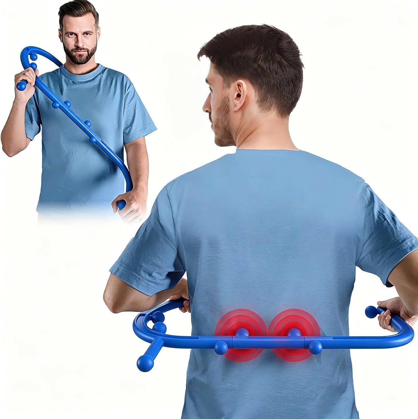 Trigger Point Massage Tool, Manual Back & Neck Massager Stick | Manual back massagers for neck & shoulder massage. Precision s-hook release tool provides deep tissue muscle knot pain relief