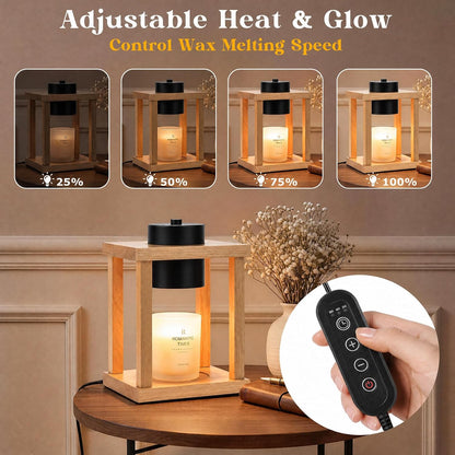 Modern Candle Warmer Lamp with Timer, Dimmable Candle Lamp Warmer, Mothers Day Birthday Gifts for Women Men, Black Candle Warmer, Adjustable Candle Light Warmer, Cozy Living Room Bedroom Home Decor