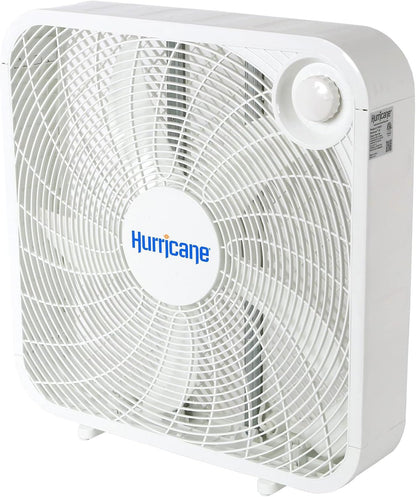 Hurricane Classic Floor Box Fan with 3 Speed Settings, Black - 20in