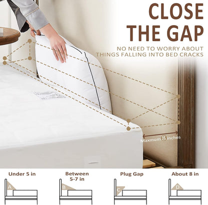Homemate King Size（76"x10"x6"） Bed Wedge Pillow for Headboard - Bed Gap Filler(0-8") - Triangle Bloster Pillow Wedge - White