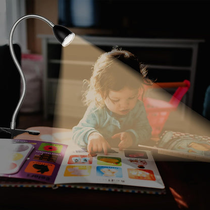 LALISU Desk lamp Eye-Caring Table Lamps, 360°Rotation Gooseneck Clip Lamp