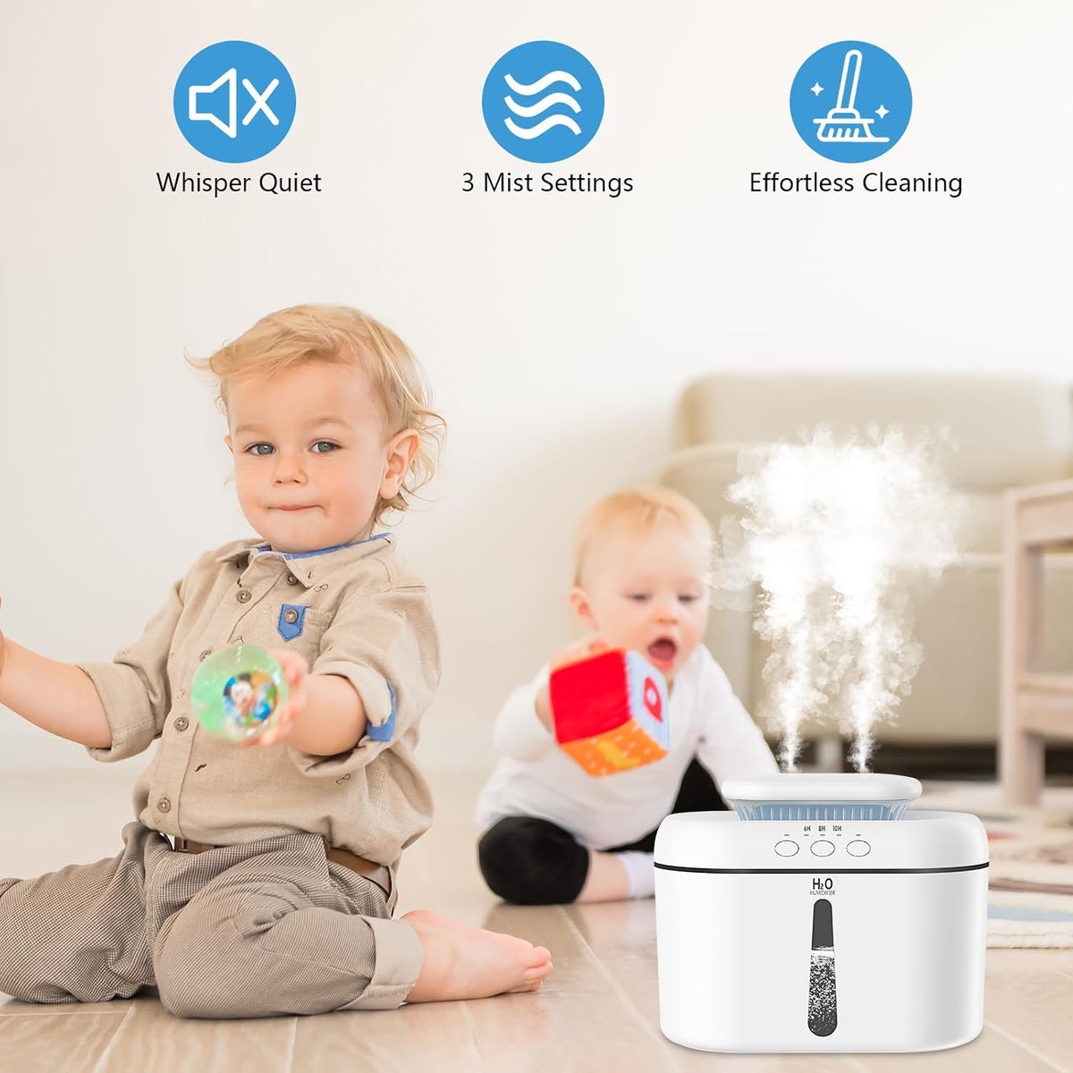 SZO Plant Humidifier Indoor, 2.5L Humidifiers for Bedroom, White