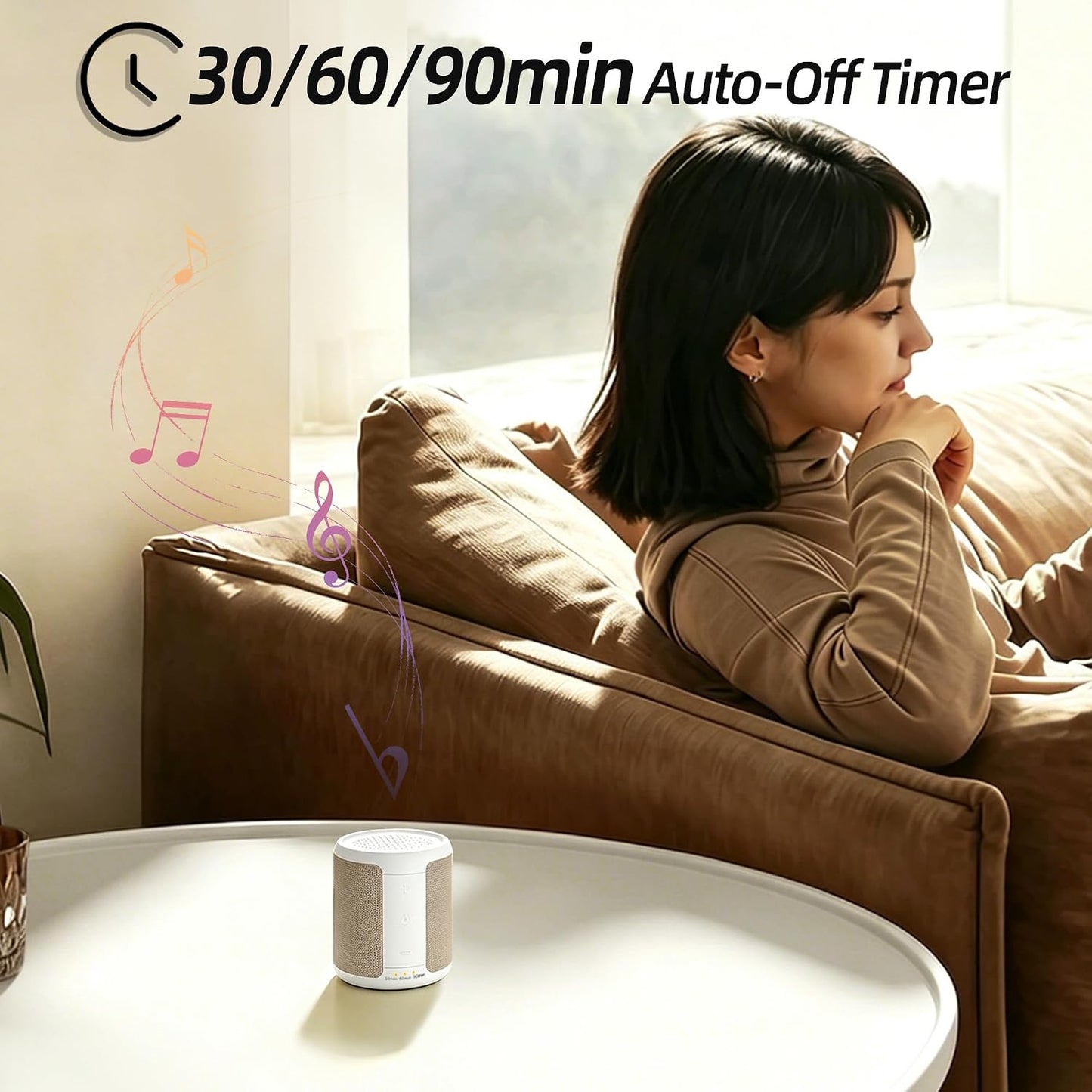 Portable Sound Machine - Mini White Noise Machine with 30 Soothing Sounds, 32 Volume Levels, 4 Timers | Pocket-Sized Travel Noise Machine for Baby, Adults, Sleeping, Office Privacy & Nursery
