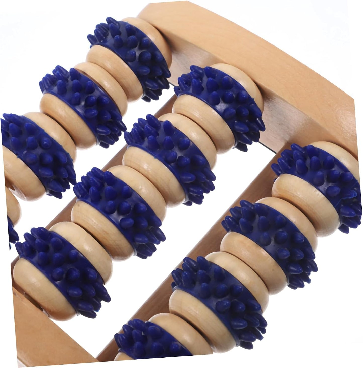 Portable Foot Massager Roller Manual Wooden Acupoint Tool for Foot Muscle Relief and Circulation Compact 5.51X4.72X2.16 Inch Handheld Design