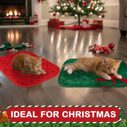 2 Pack Self Heating Cat Mat Self Warming Pet Pads Washable Kennel Mat Dog Crate Pad Reflects Body Heat Non Skid Cat Thermal Pads for Puppy Indoor Outdoor(Black,16 x 20 Inches)
