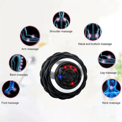Upgraded 4-Gear Vibrating Lacrosse Ball Massage Ball Therapy | Rechargable Massage Vibrating ball for Fitness Training Therapy Relaxation