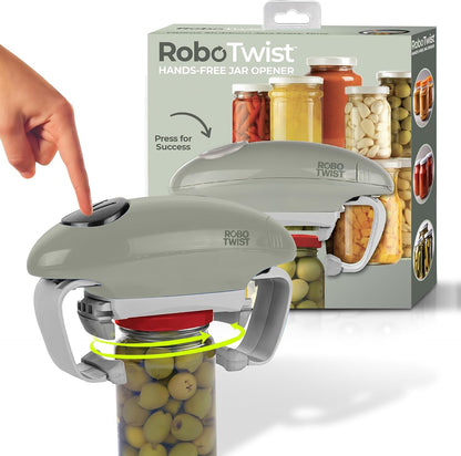 Robotwist Electric Jar Opener Top Rated for Seniors, Deluxe Model with Improved Torque, 1 Touch Automatic Easy Jar Opener for Weak Hand and Arthritis – Works on All Jar Sizes
