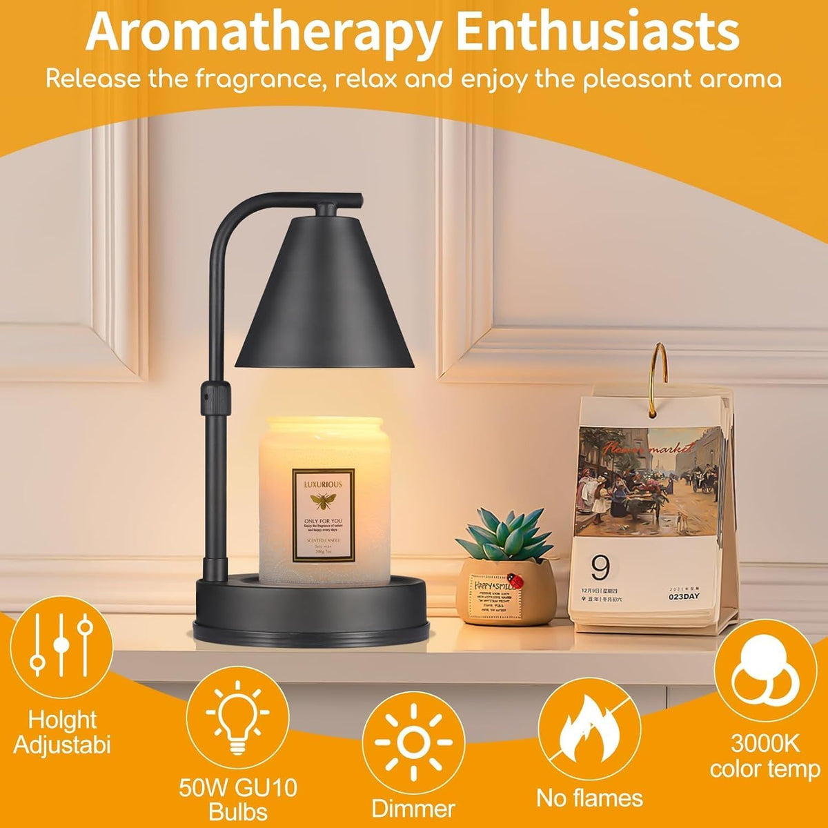 kobodon Candle Warmer Lamp with Timer Dragonfly Electric Candle Lamp Warmer