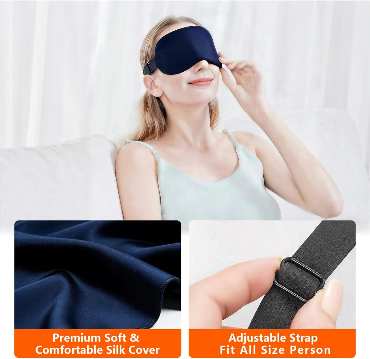 Natural Microwave Heated Eye Mask for Stye Eye Treatment -Moist Heat Warm Compress for Eyes -Premium Silk Eye Mask for Dry Eyes, Sinus, MGD-10 min Heat Therapy -Washable Cover & Adjustable Strap