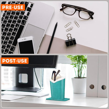 Plush Lined Eyeglasses Holder, PU Leather Glasses Stand Case