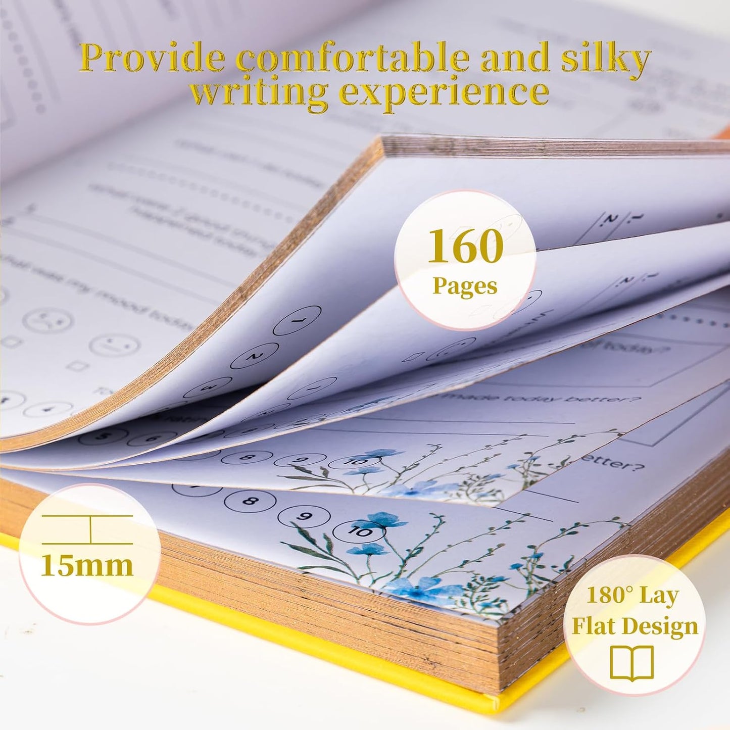 Self-Care Journal for More Happiness, Optimism, Affirmation & Reflection, Gratitude Journal with Guided Prompts, Inspirational Quotes, Mood Tracker, Undated Daily Journals for Women & Men (Pink)