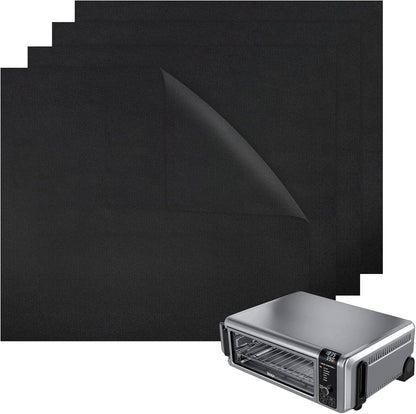 BYKITCHEN Air Fryer Oven Liners, 11x12 Inches, Set of 4, Reusable Toaster Oven Liners, Compatible with Ninja Flip Up SP101 SP201 SP301 Air Fry Oven, Cuisinart Breville Toaster Oven and More